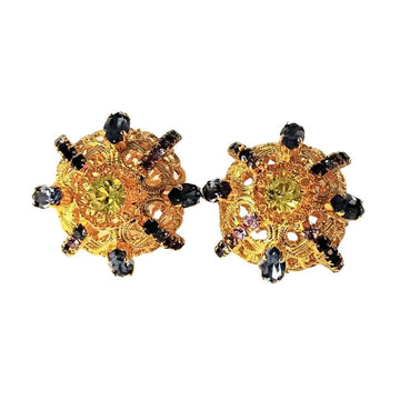 Dome Shaped Earrings Set in Beautiful Crystals