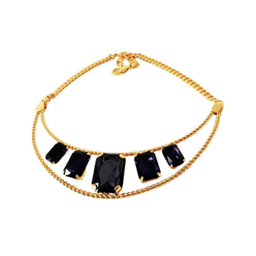 Necklace Set in Blue Facetted Crystals