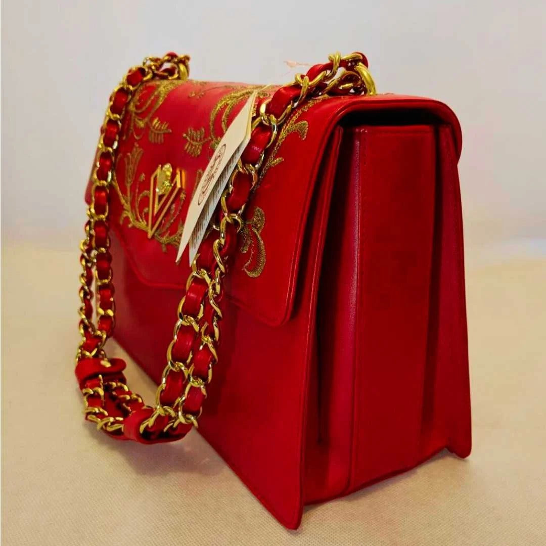 Valentino Orlanidi Leather Handbag – Red