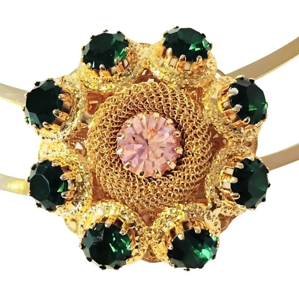 Necklace with Emerald Swaroski Crystsls