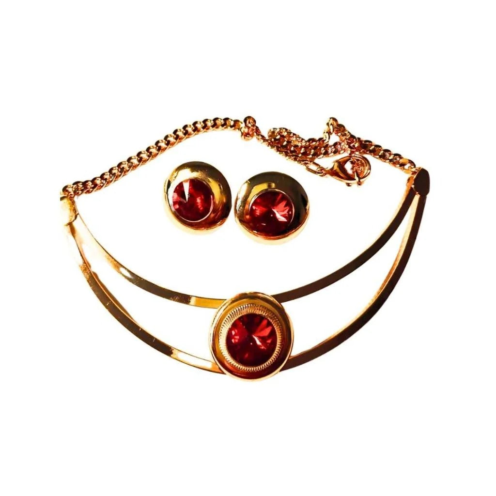 Crystal Spiga Necklace with Crystal Spiga Earrings